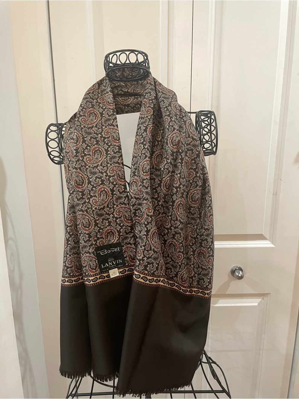 Lanvin x Bovet Paisley Scarf in Brown & Black